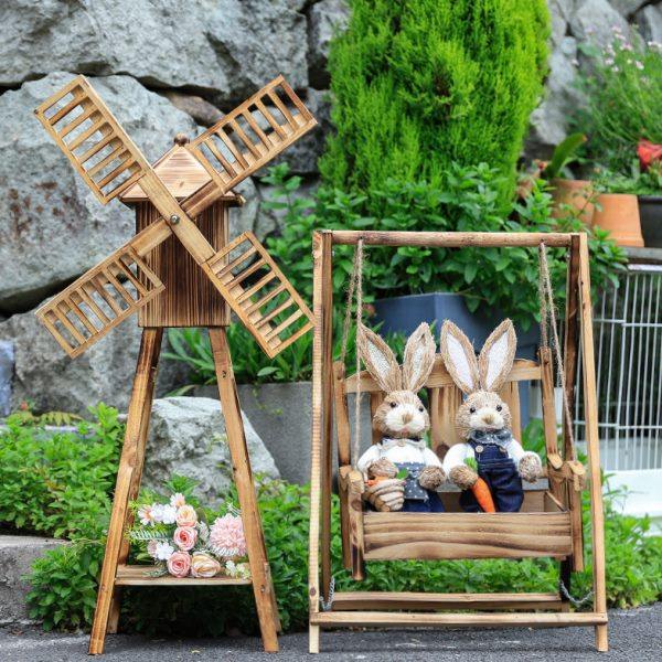 户外庭院花园装饰木制花器摆件阳台落地花架幼儿园造景道具材料,家居饰品,落地摆件,淘宝优惠券,粉丝福利购,淘宝优惠卷