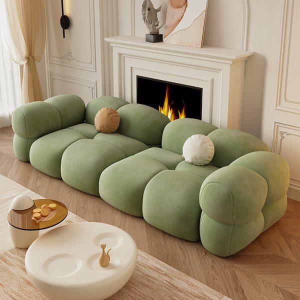 2023新款奶油风布艺沙发简约现代泡芙婴儿绒沙发小户型客厅组合,住宅家具,布艺沙发,淘宝优惠券,粉丝福利购,淘宝优惠卷