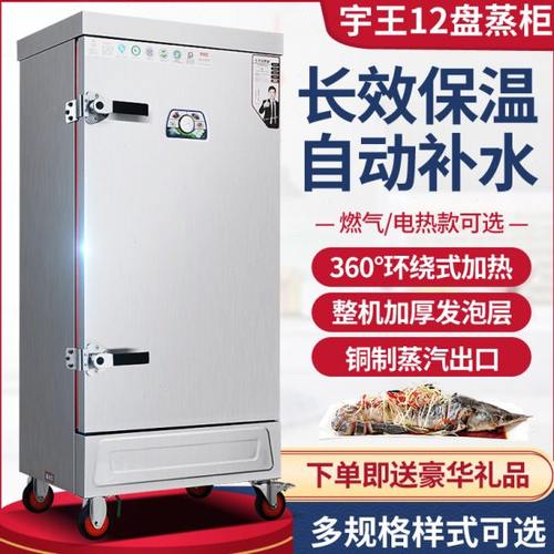 宇王商用电热蒸饭柜12盘蒸柜车单门双门蒸饭车蒸米饭馒头食堂餐厅