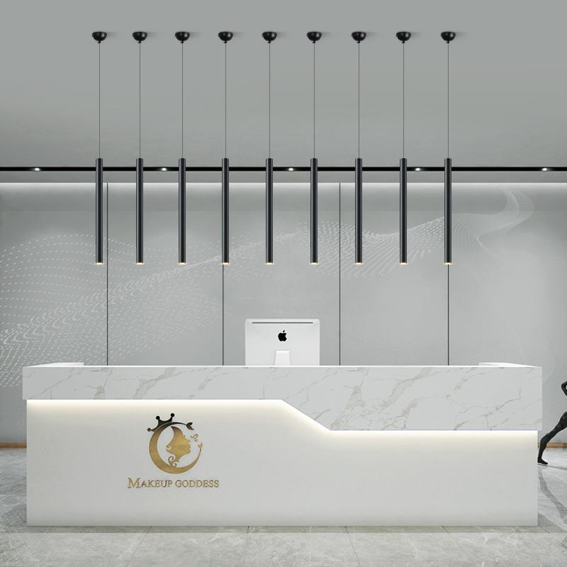 led餐厅前台吊灯简约现代小长筒圆柱形圆管吧台北欧单头创意个性