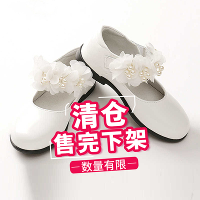 女童公主鞋儿童皮鞋2025春夏新款软底舞蹈鞋小白鞋花童学生表演鞋