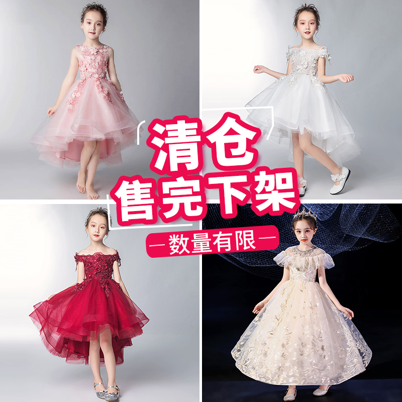 钢琴演奏礼服女童轻奢小众高端儿童小主持人花童婚礼小女孩演出服
