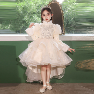 圣诞节儿童服装主持人礼服花童婚礼女童钢琴演奏礼服元旦节演出服