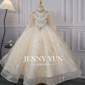 钢琴演奏礼服女童轻奢高端儿童小主持人花童婚礼小女孩生日演出服