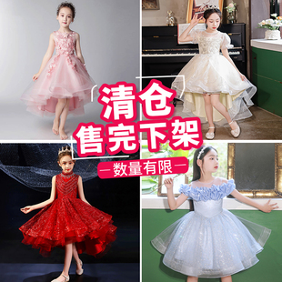 钢琴演奏礼服女童轻奢小众高端儿童小主持人花童婚礼小女孩演出服