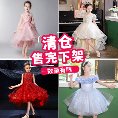 钢琴演奏礼服女童轻奢小众高端儿童小主持人花童婚礼小女孩演出服