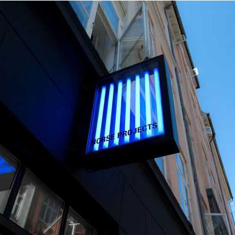 户外门头侧挂亚克力灯管灯箱广告牌咖啡店招牌悬挂展示牌门牌