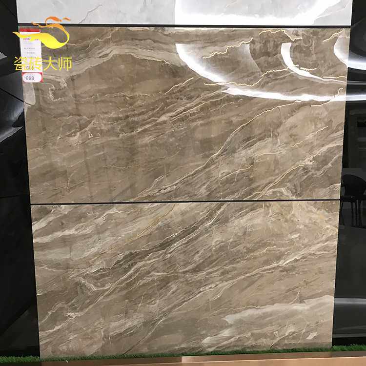 咖啡色通体大理石瓷砖流啡金丝釉墙砖600x1200客厅地砖电视背