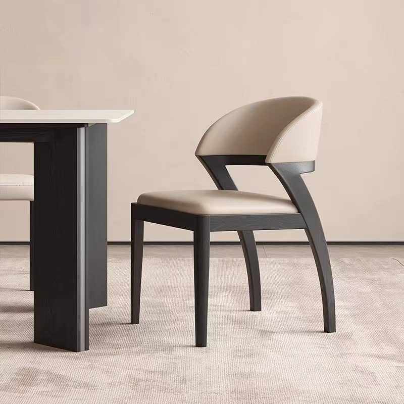 北欧实木餐椅现代简约家用椅子高端休闲靠背椅餐厅酒店轻奢洽谈椅