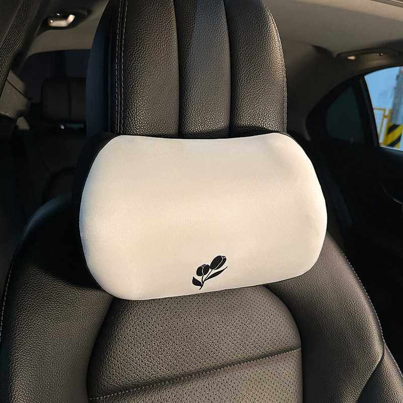 汽车头枕腰靠冰丝记忆棉车内可爱卡通护腰护颈睡觉车载靠枕护颈枕