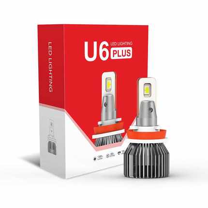 跨境货源u6Plus led车灯前照灯12v大功率汽车led大灯H1H7H11HB3H4