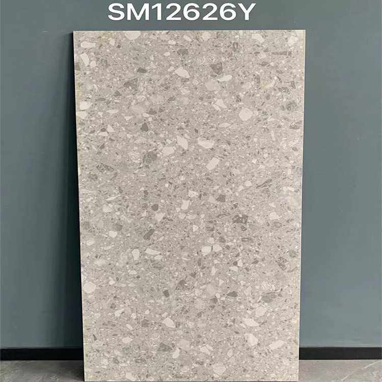 佛山瓷砖哑光仿古水磨石客厅地砖600x1200灰色阳台花园墙砖防