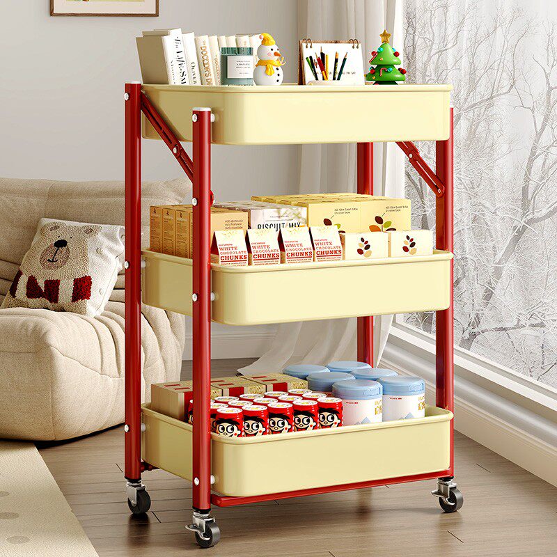 零食收纳箱高颜值客厅小推车置物架多层收纳架卧室可移动储物架子,收纳整理,整理架/置物架/收纳架,淘宝优惠券,粉丝福利购,淘宝优惠卷