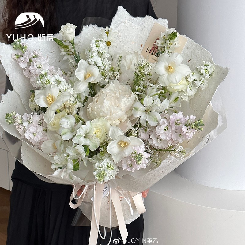 屿后 花瓣手撕纸鲜花花束包花纸礼品礼物diy手工手揉宣纸花店资材