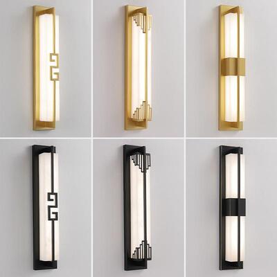 新中式壁灯客厅电视背景墙现代简约卧室床头走廊户外防水壁灯长条