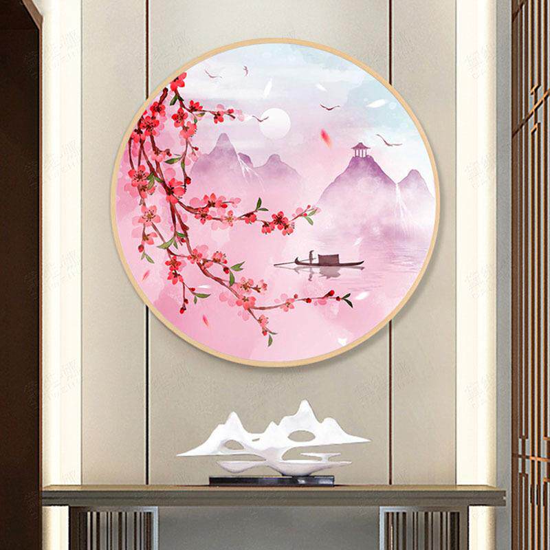 十里桃花钻石画2025年新款客厅满钻卧室十字绣玄关小件花朵花卉5d