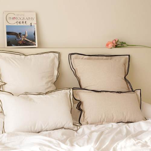 美作元素法式奶油风客厅沙发抱枕侘寂风卧室靠枕床头方枕套靠垫