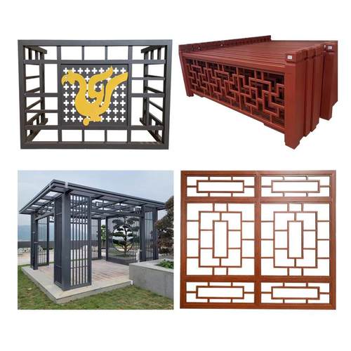 室外凉亭葡萄架铝格栅阳台铝艺护栏外墙装饰空调罩铝合金花格