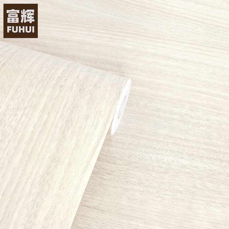 韩国PVC自粘墙纸家具翻新贴装饰波音软片广告橱柜展柜白木纹贴纸