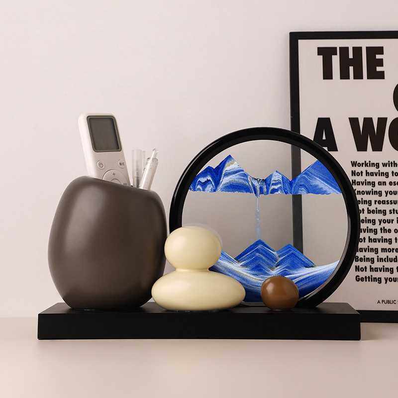 贝汉美时来运转流沙画创意笔筒办公室桌高级感酒柜装饰品摆件,电子元器件市场,其它元器件,淘宝优惠券,粉丝福利购,淘宝优惠卷