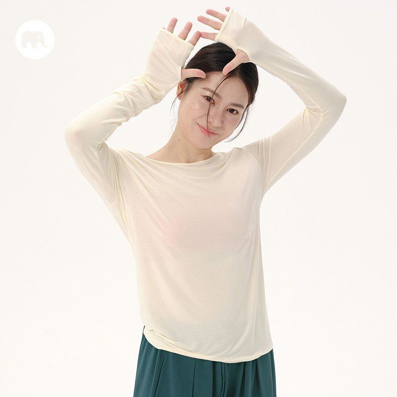 omshan·【新品】柔感一字领修身长袖T恤罩衫 叠穿带指孔瑜伽上衣,运动/瑜伽/健身/球迷用品,瑜伽背心,淘宝优惠券,粉丝福利购,淘宝优惠卷