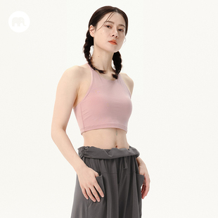 omshan·basic 挂脖式交叉吊带背心 亲肤美背运动瑜伽文胸上衣