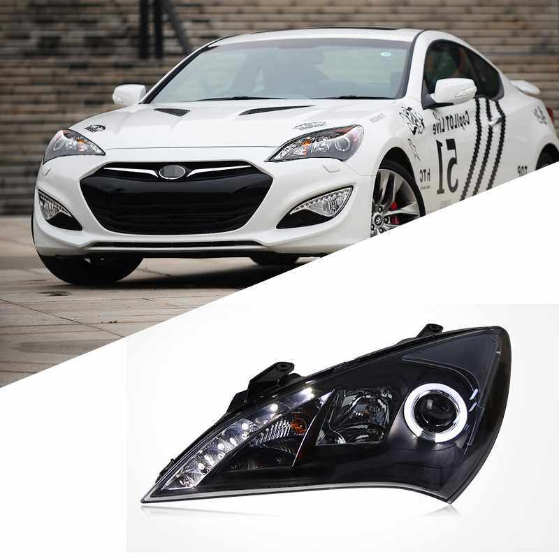 适用于09-12款现代劳恩斯酷派大灯总成改装LED天使眼日行灯氙