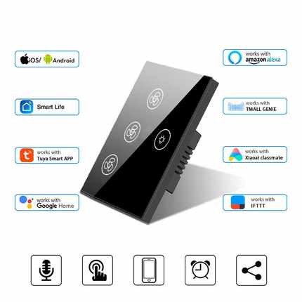 zigbee智能无线风扇开关触摸控制大功率吊扇无极调速开关单零火