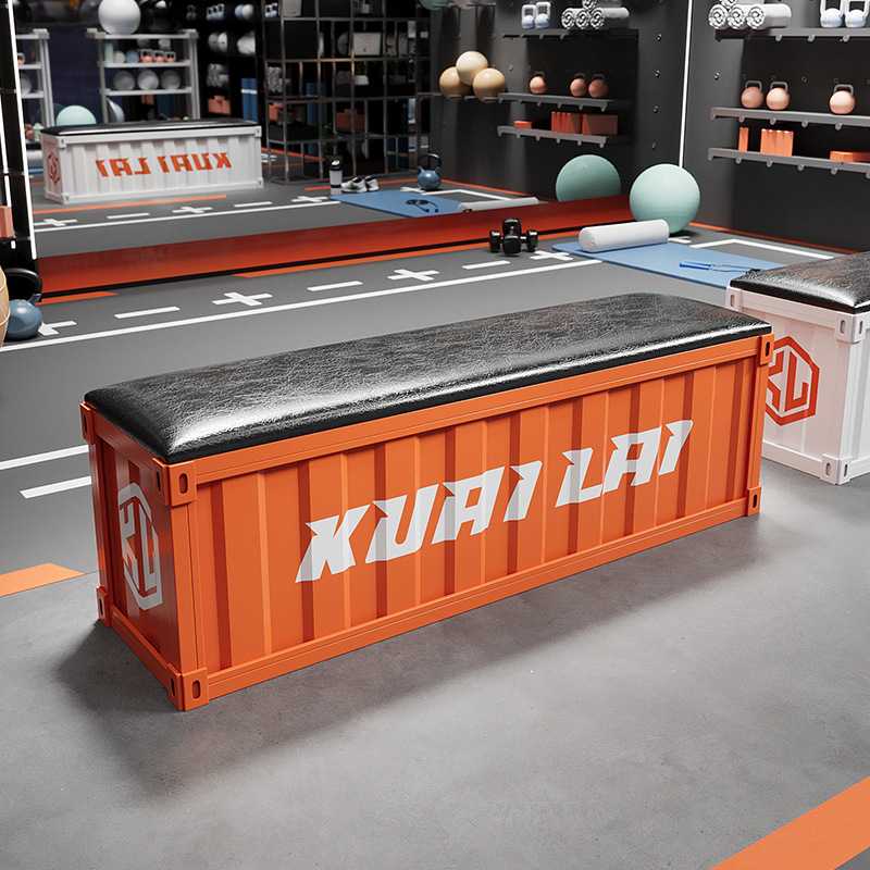 工业风长条休息凳子铁艺休息换鞋凳健身房服装店网红储物穿鞋凳