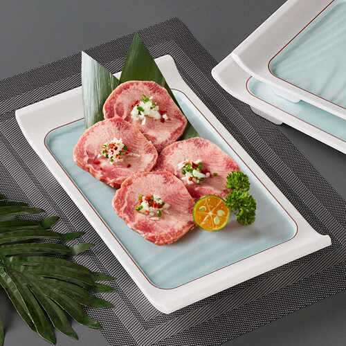 密胺餐具盘子长方形商用创意烤肉火锅店菜盘餐盘仿瓷鱼生刺身盘