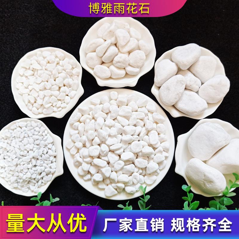 天然白石子白色鹅卵石雪花白砾石园林园艺景观造景铺地