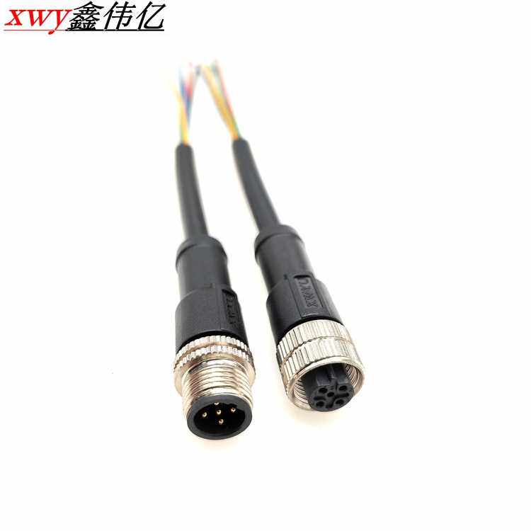 M12 5P B-Code驱动器电源连接线机器人传感器/执行器非屏蔽连接器