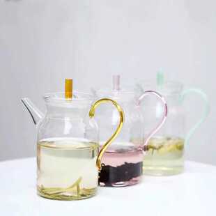 日式耐高温玻璃手执壶带盖加厚玻璃绿茶壶带滤网公道杯泡茶煮茶壶