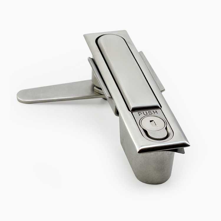 配电柜锁MS818控制柜门锁不锈钢490电气箱电气表箱平面锁142*34mm