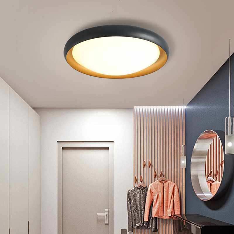 现代简约南瓜LED吸顶灯创意卧室吸顶灯书房灯饰黑色面包吸顶灯具