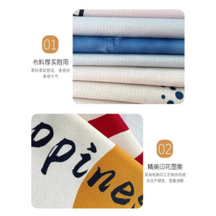 中式柜子遮挡f帘魔术贴挂布帘防水亚麻布帘储物柜遮丑帘子书柜短