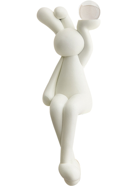 奶油风坐姿兔子摆件轻奢高档客厅电视柜I酒柜高级感新家居软装饰