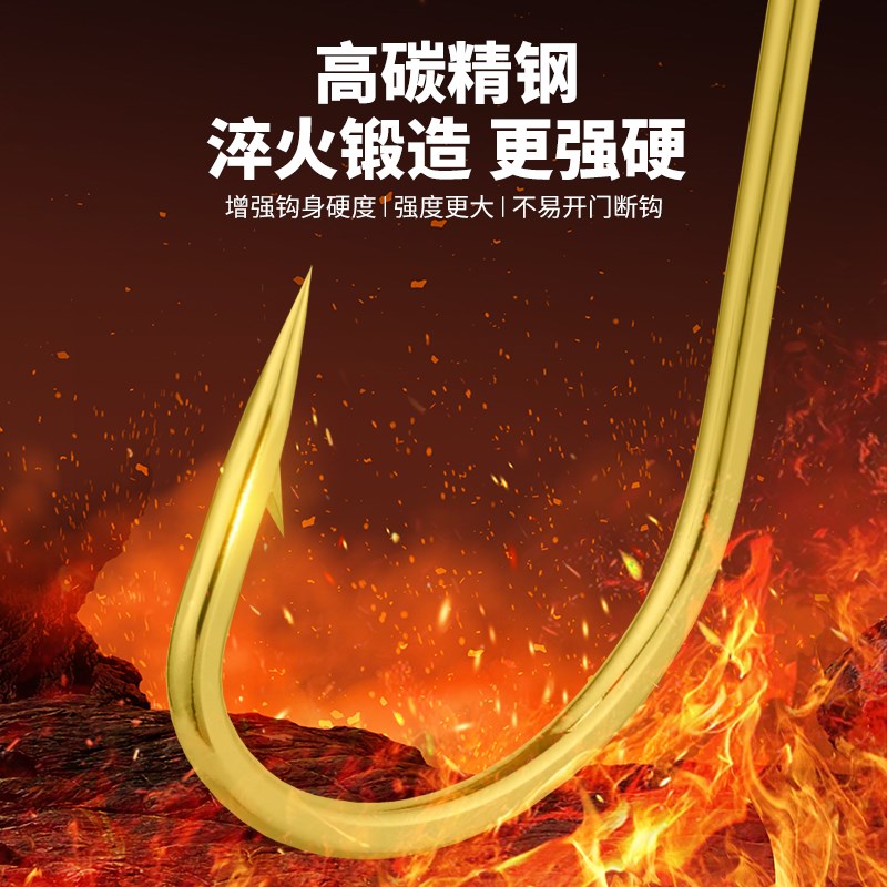 金海夕鱼钩子线双钩成品翘嘴红尾黄尾有刺无刺手工绑好鲫鱼钩