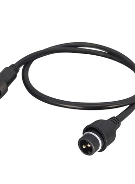 公母延长线50cm防水对接插头0.3LED电源线灯具黑色2芯电源线