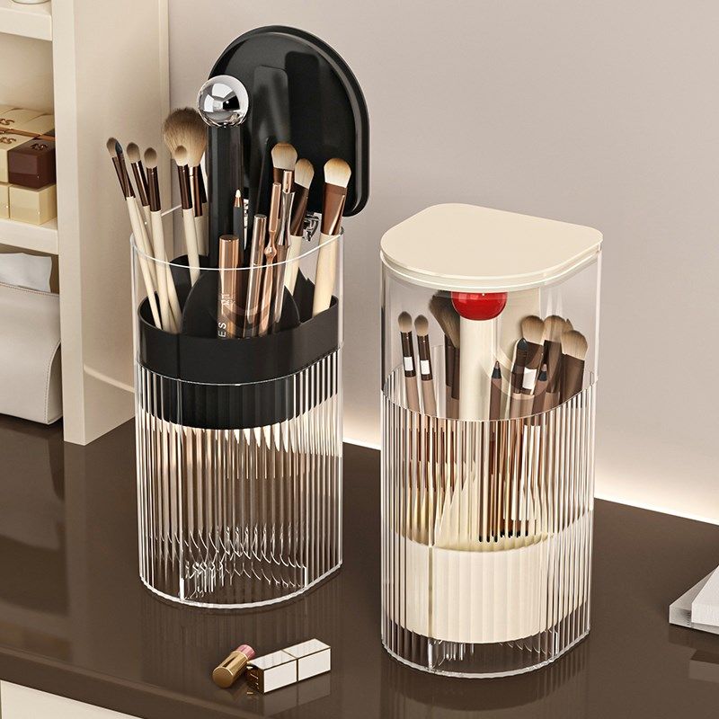 化妆刷收纳筒按压防尘高级感桌面眉D笔化妆品收纳盒自动升降刷子,收纳整理,桌面收纳盒,淘宝优惠券,粉丝福利购,淘宝优惠卷