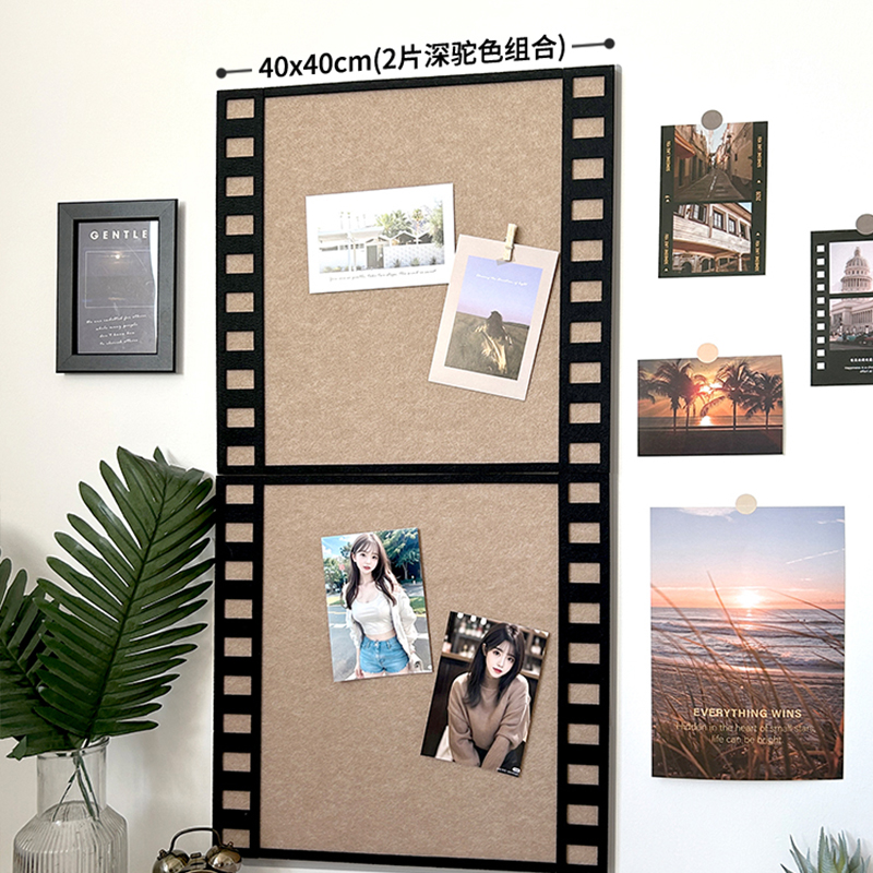 照片墙组合相框相片墙怀r旧毛毡墙贴留言软木板背景墙贴店铺装饰