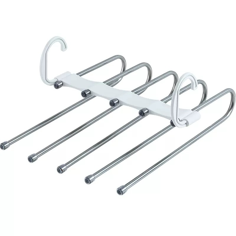 折叠裤架 多层裤子收纳衣架魔术裤夹G多功能不锈钢简约裤子挂架