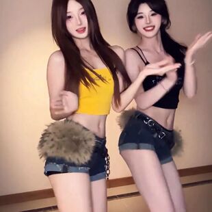 2025年新款仿皮草腰带毛毛腰饰性感辣妹短裤配饰腰封宽腰带百搭