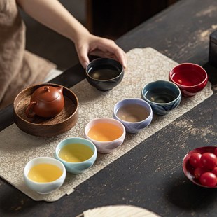 陶瓷莲花茶盏家用l茶杯闻香品茗杯子泡茶杯功夫茶具防烫主人杯单
