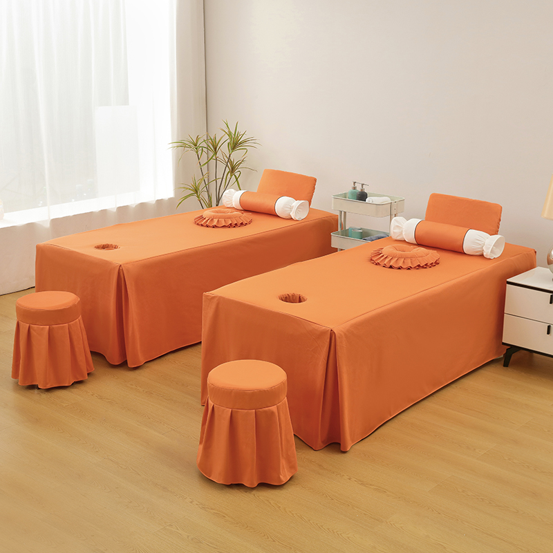 高档美容床罩单件加厚纯s色美容院专用床套按摩理疗床罩带洞可定