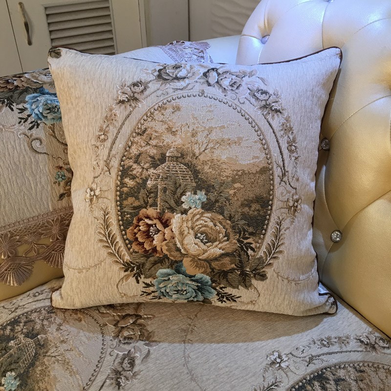 欧式沙发靠垫抱枕靠背床头大枕头客厅简约刺绣腰枕V高档奢华可定