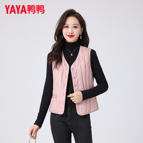 YAYA鸭鸭羽绒马甲女短款2026冬季新款小个子防寒保暖内外搭马夹