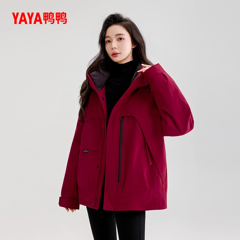 【新山系系列】鸭鸭羽绒服女短款2025冬季新款时尚防寒工装外套