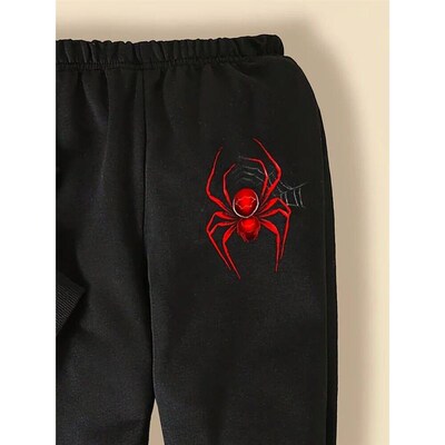 Autumn Children Boy Clothes Set Kid Girls Spider Printed Swe