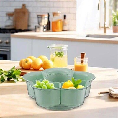 Rotating Divided Serving Platter Veggie Serving Rotating